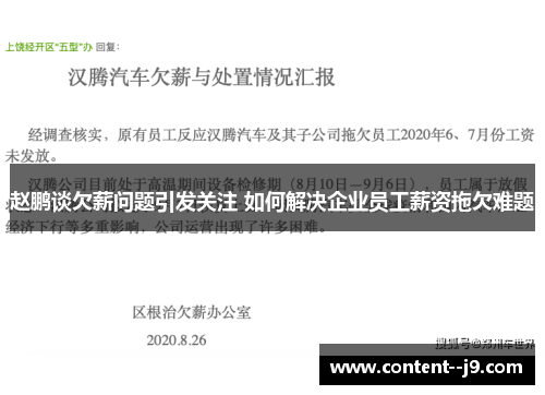 赵鹏谈欠薪问题引发关注 如何解决企业员工薪资拖欠难题 赵鹏谈欠薪问题引发关注 如何解决企业员工薪资拖欠难题